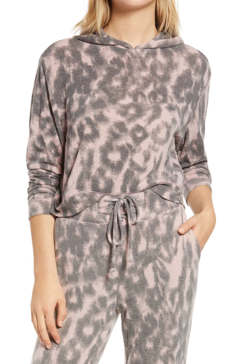 BLANKNYC Leopard Hooded Sweatshirt, Main, color, 