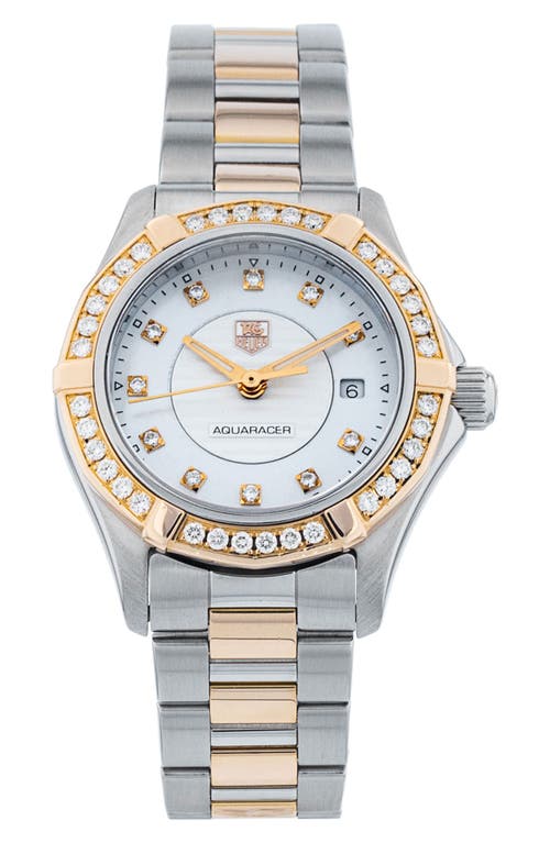 Watchfinder & Co. Tag Heuer 2019 Aquaracer Diamond Two-tone Bracelet Watch, 27mm In Metallic