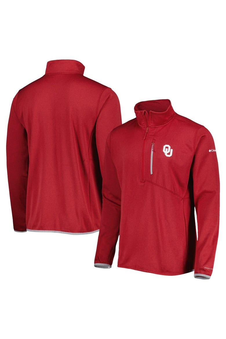 Men's Columbia Crimson Oklahoma Sooners Park View Omni-Wick Half-Zip Top, Main, color, Crimson