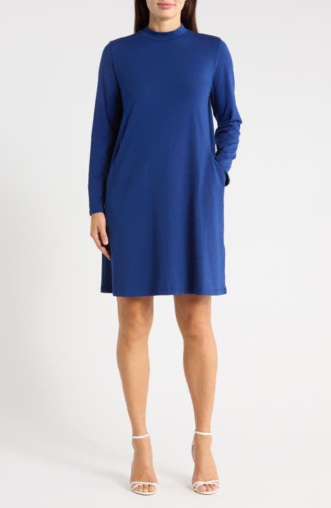 Mock Neck Long Sleeve Dress