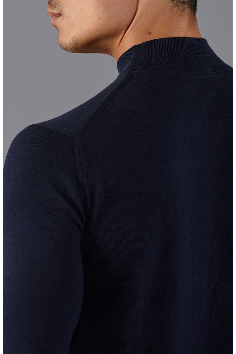 Cotton Mock Turtle Neck Sweater, Alternate, color, Navy