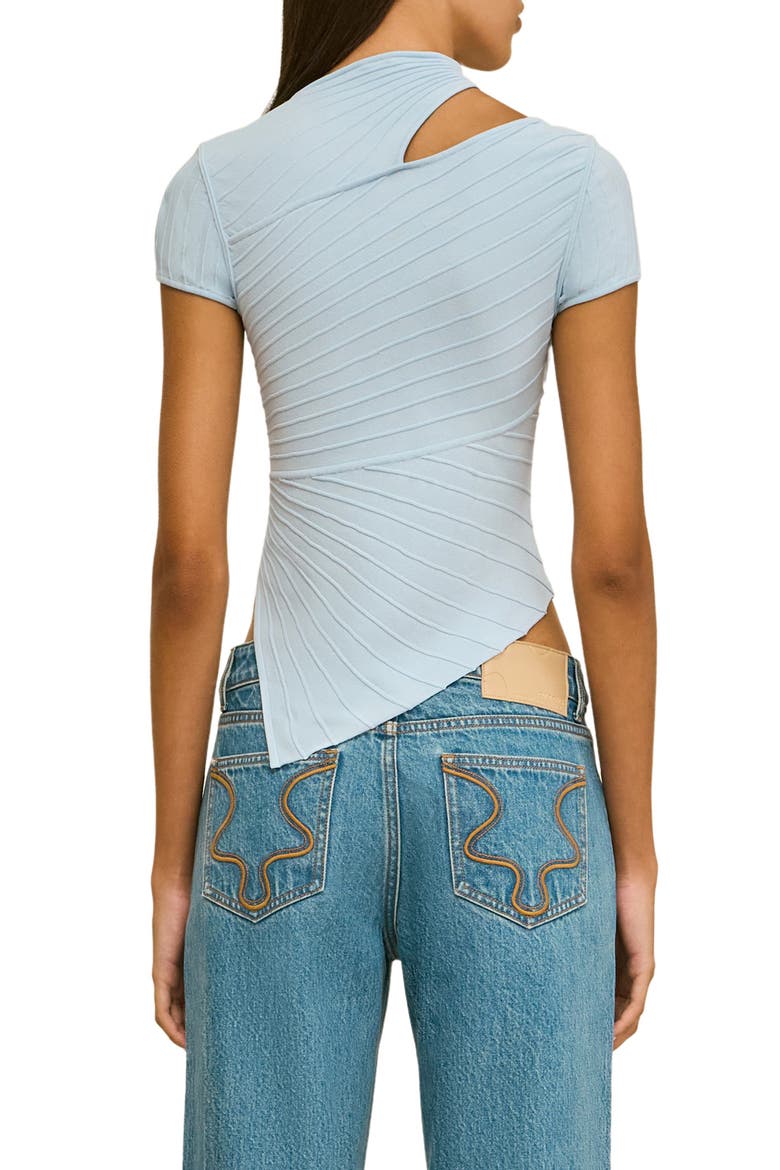 Nessi Asymmetric Cutout Knit Shirt, Alternate, color, COASTAL