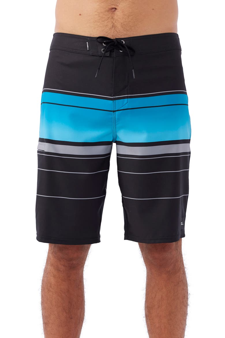 Hyperfreak Heat Stripe Board Shorts, Main, color, BLACK