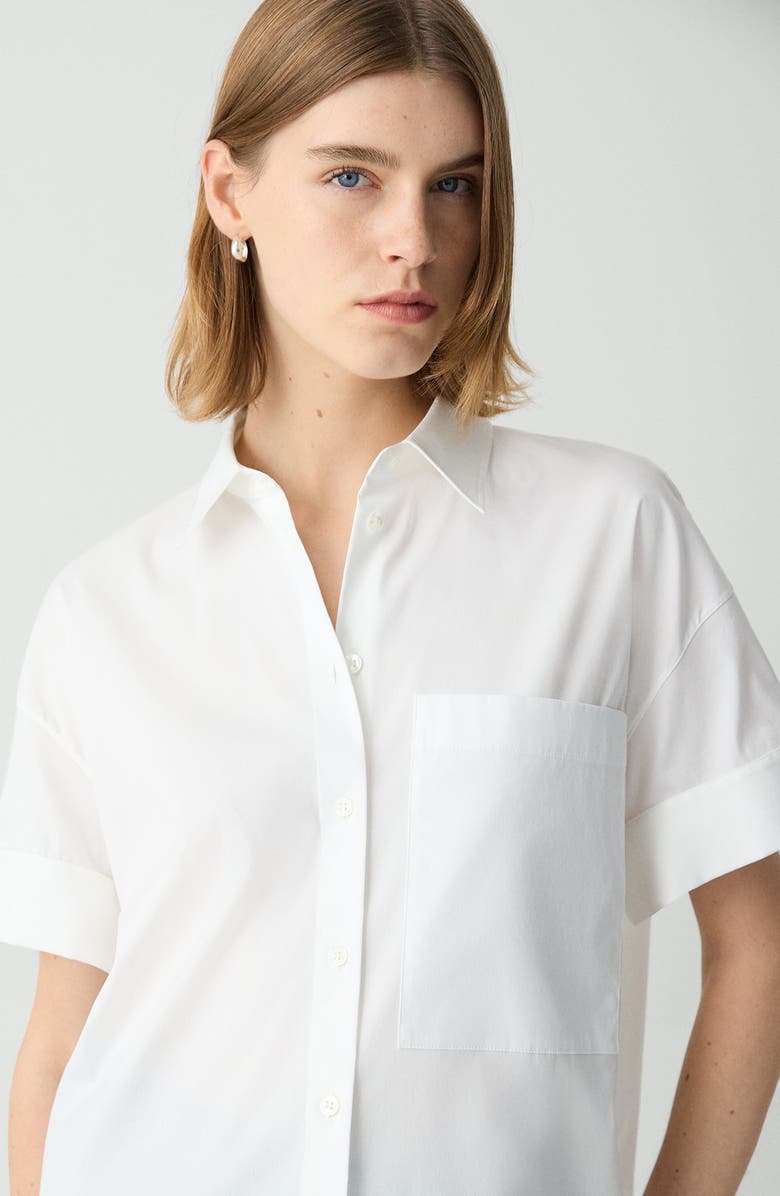 Theory Cuff Sleeve Button-Up Shirt, Alternate, color, 