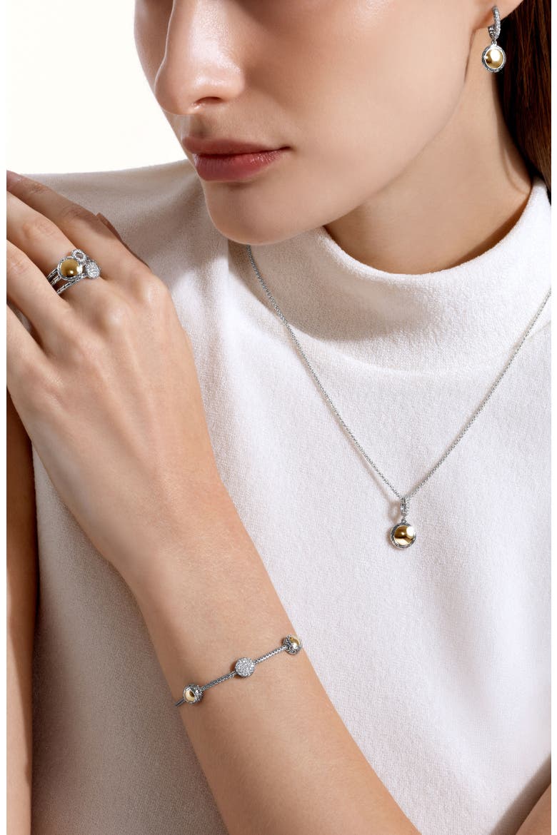 JH Essential Pendant Necklace, Diamonds, 1.5mm, Alternate, color, STERLING SILVER / GOLD