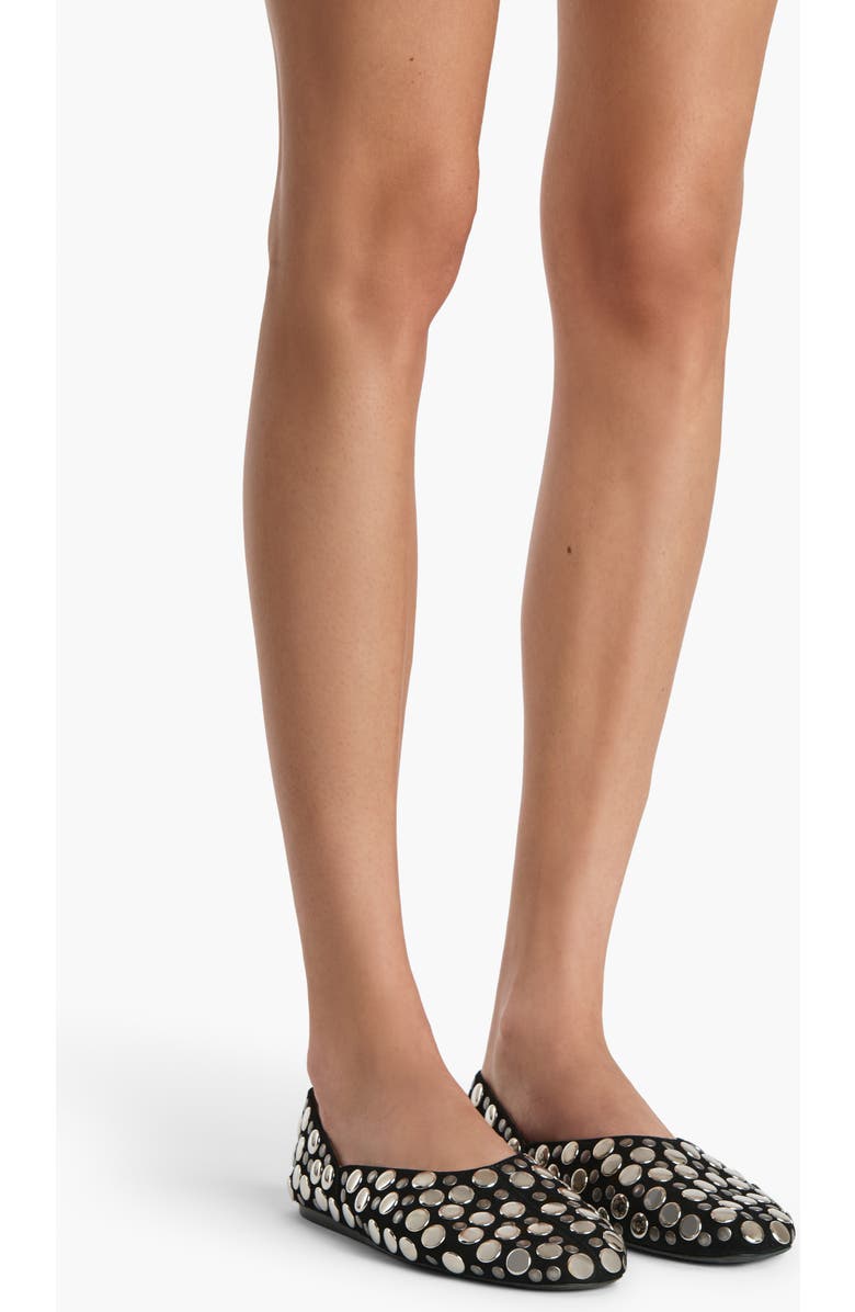 Khaite Jane Stud Ballet Flat, Alternate, color, 200 Black