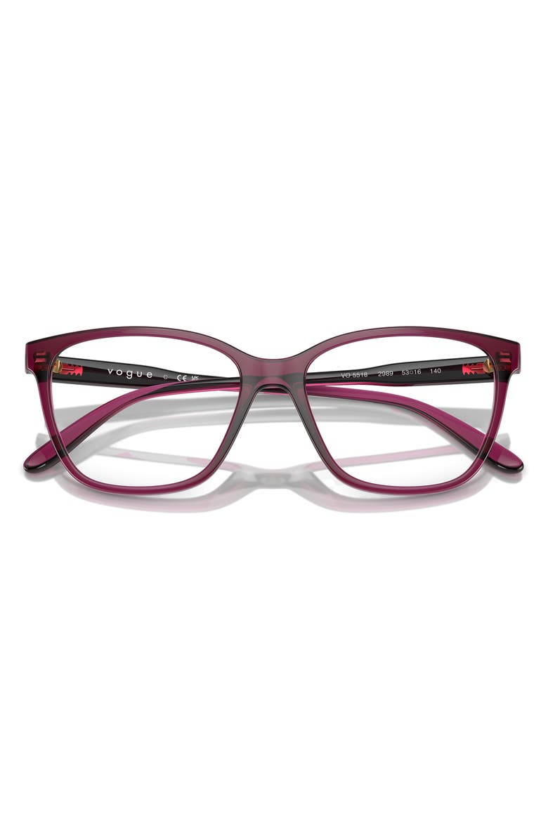 VOGUE 51mm Pillow Optical Glasses, Alternate, color, Dark Red