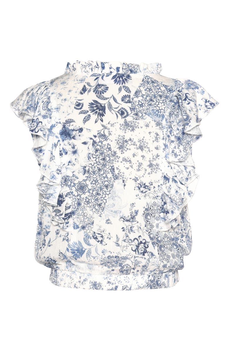 Hannah Banana Kids' Ruffle Sleeve Button-Up Shirt, Alternate, color, 