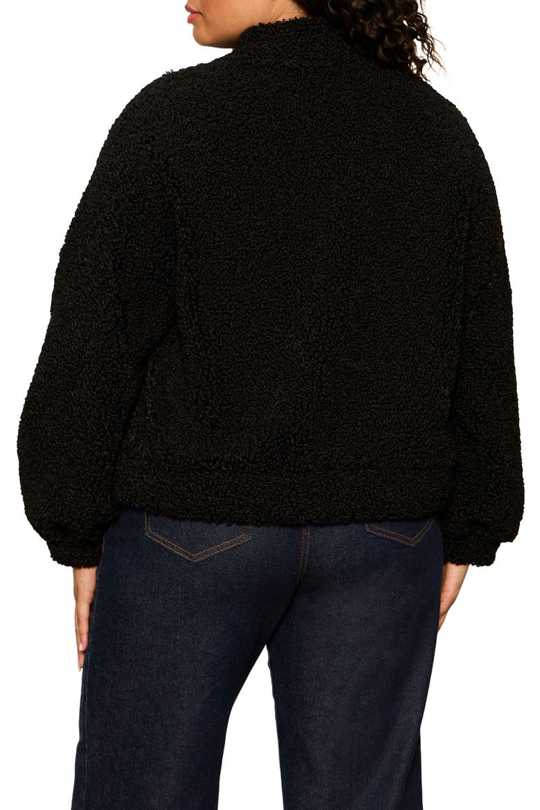 Cloud Nine Fleece Bomber Jacket, Alternate, color, BLACK