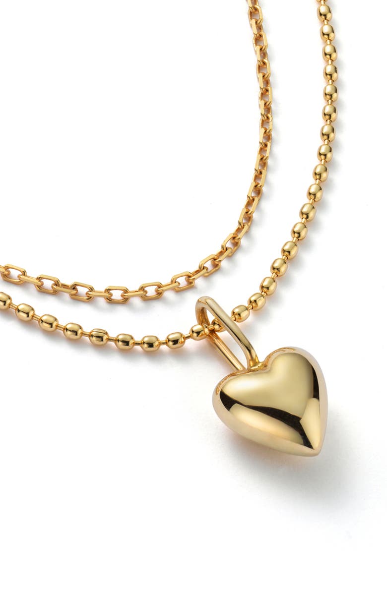 Ana Luisa Heart Necklace - Gold Beaded Heart Set, Alternate, color, 