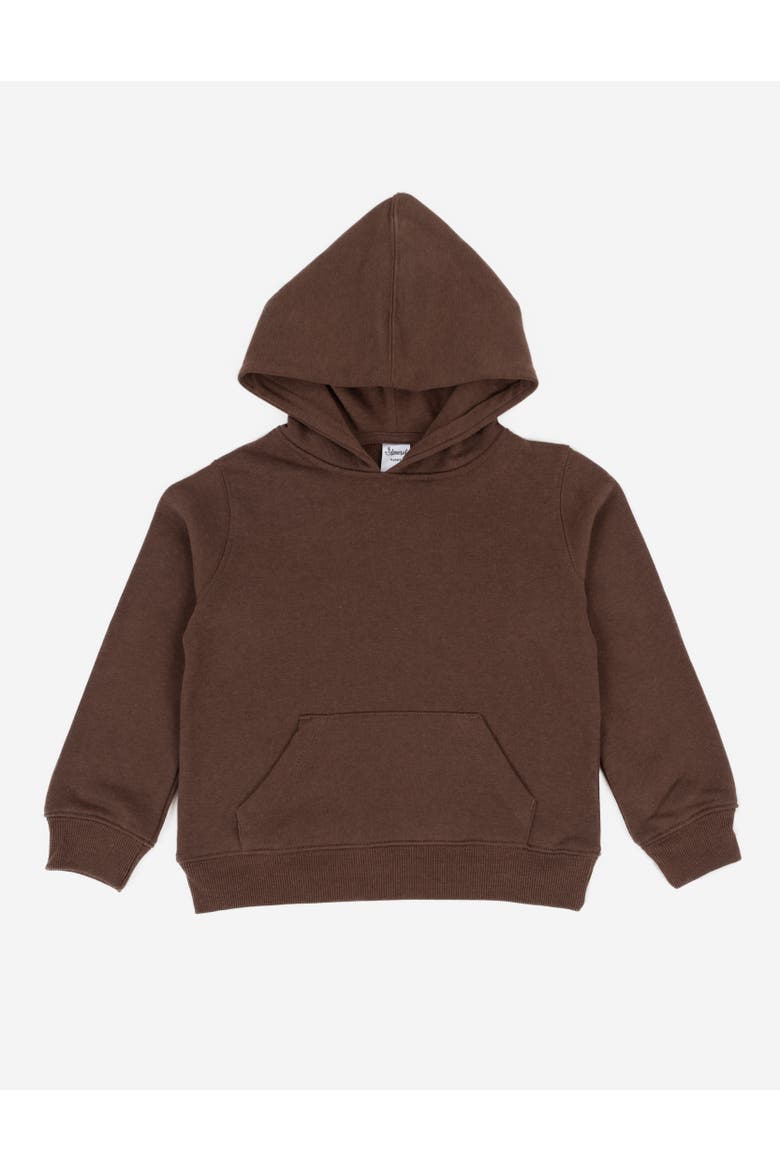 Kids Pullover Hoodie, Cotton Blend, Kangaroo Pocket, Solid Colors, Alternate, color, Brown