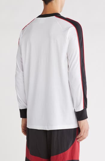Paneled Long Sleeve Logo Graphic T-Shirt
