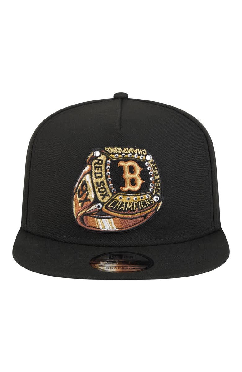 New Era Men's New Era Black Boston Red Sox Ring A-Frame 9FIFTY Snapback Hat, Alternate, color, Black