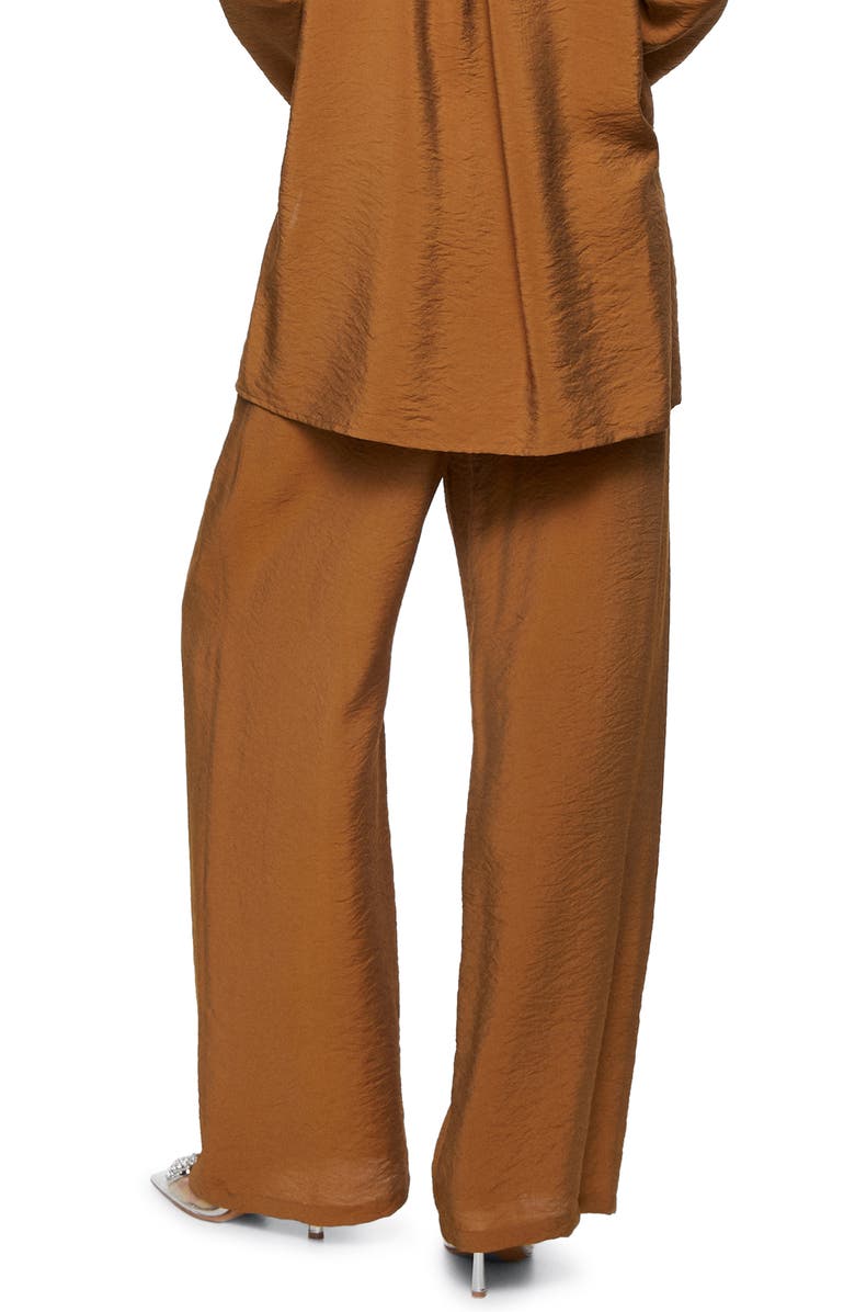 MANGO Satin Palazzo Drawstring Pants, Alternate, color, 