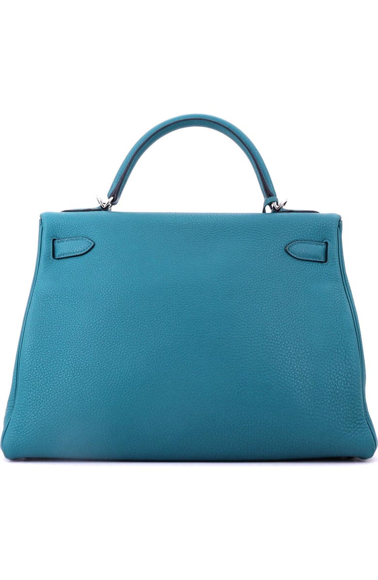 Pre-Owned Hermes Kelly Handbag Blue Togo with Palladium Hardware 32, Alternate, color, Bleu Izmir