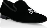 PHILIPP PLEIN Velvet Loafers Embroidery Skull Men