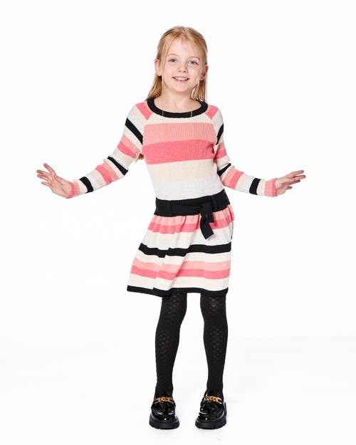 Deux Par Deux Striped Knit Dress In Multi