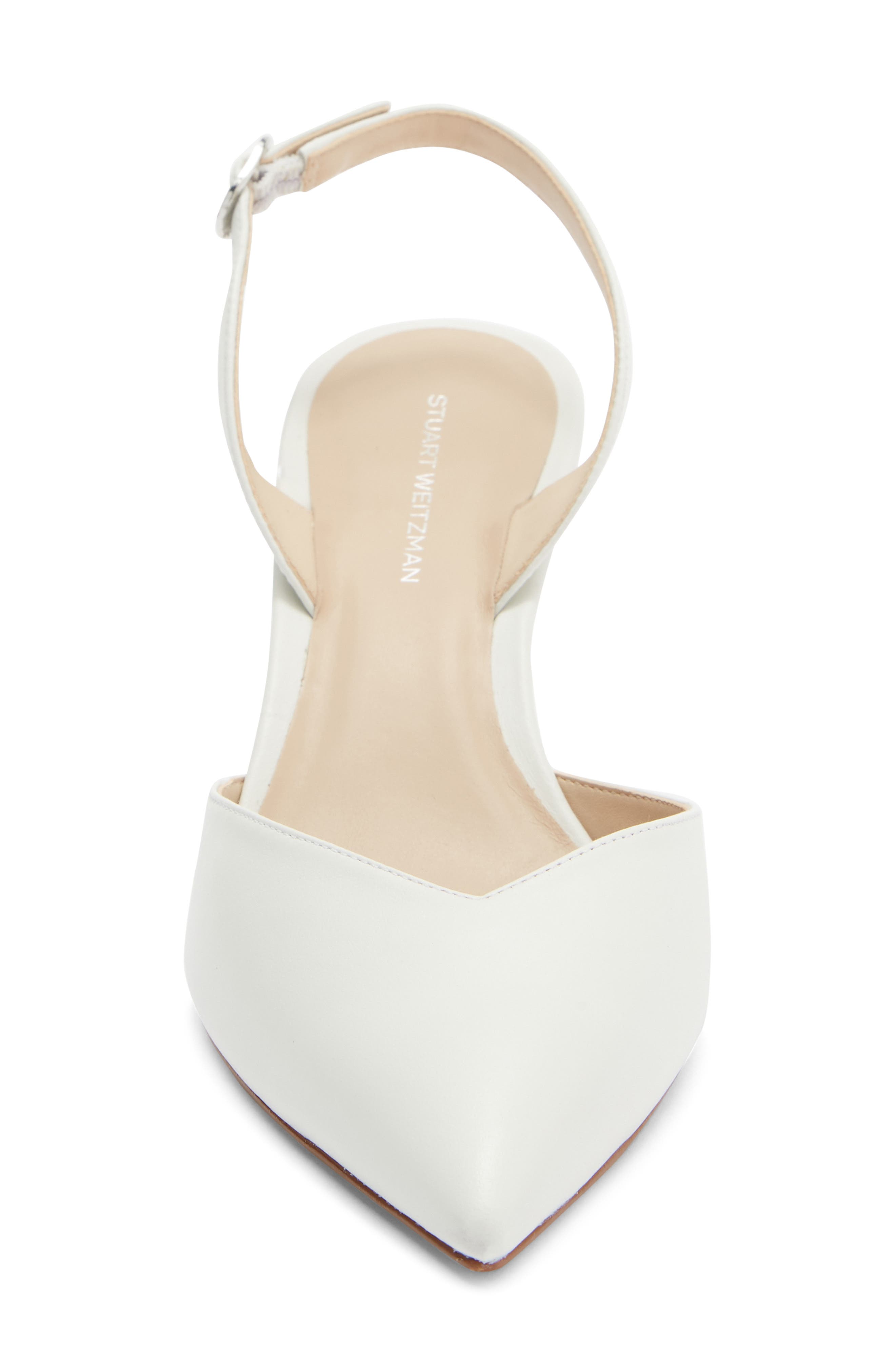 Stuart Weitzman Julia 75 Slingback Pump, Alternate, color, White.