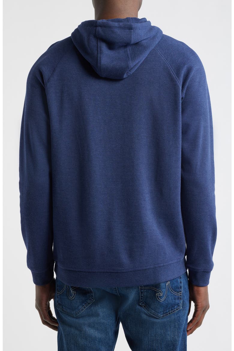 Crown Comfort Cotton Blend Piqué Hoodie, Alternate, color, NAVY