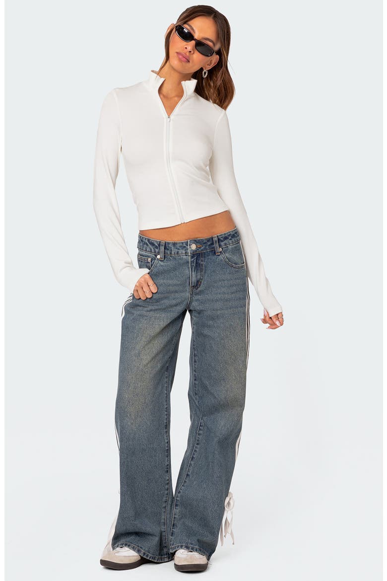 Tessa Crop Track Jacket, Alternate, color, WHITE