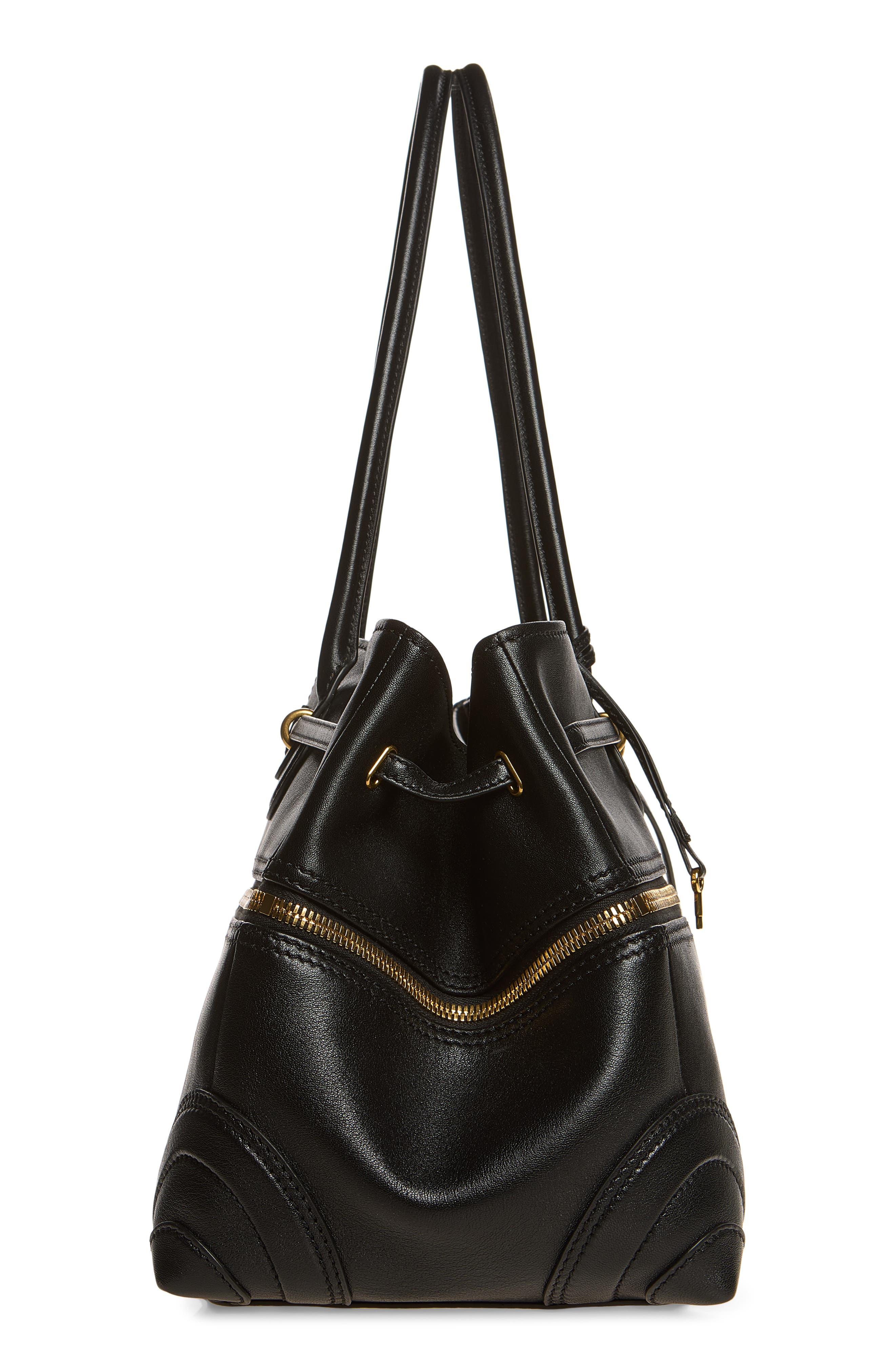 Paddington Leather Shoulder Bag, Alternate, color, BLACK