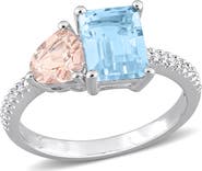 Julianna B. Topaz, Morganite & Diamond 2-Stone Ring