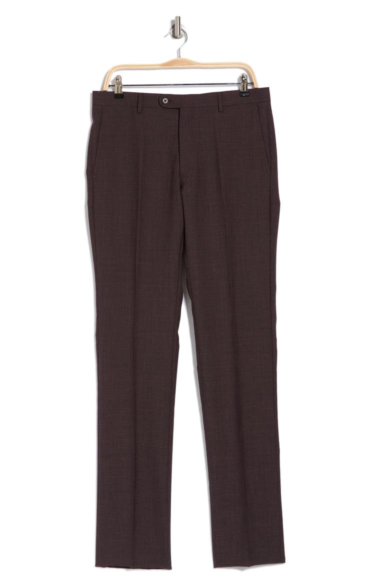 Micro Wool Blend Pants, Alternate, color, BURGUNDY