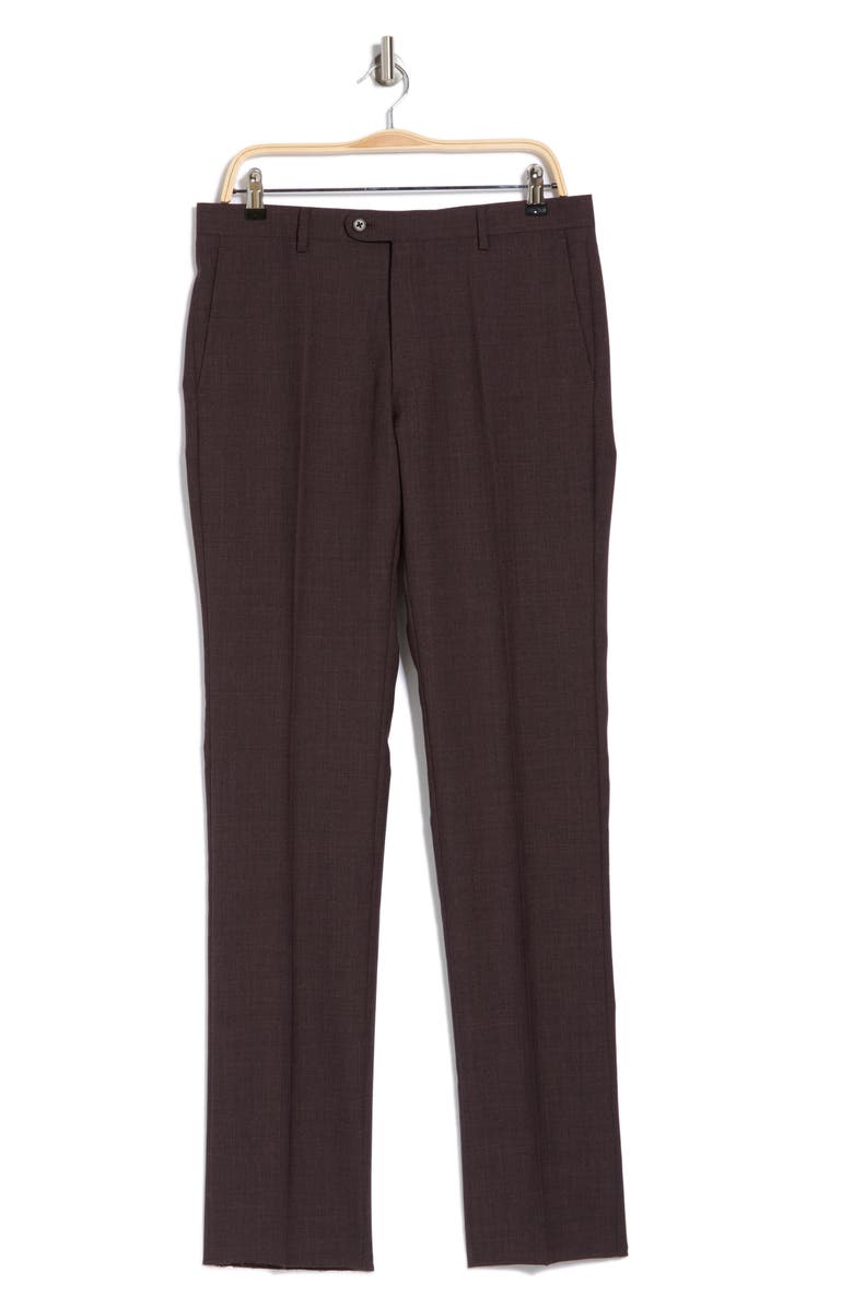 John Varvatos Star USA Micro Wool Blend Pants, Alternate, color, Burgundy