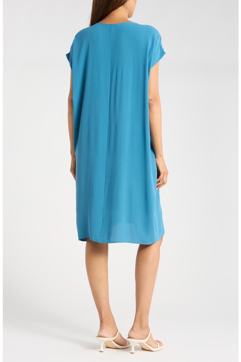 V-Neck Silk Shift Dress, Alternate, color, CASCADE