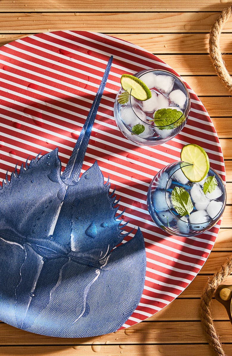Caskata Birchwood Trays-Wood 
Melamine, Alternate, color, Horseshoe Crab Tray