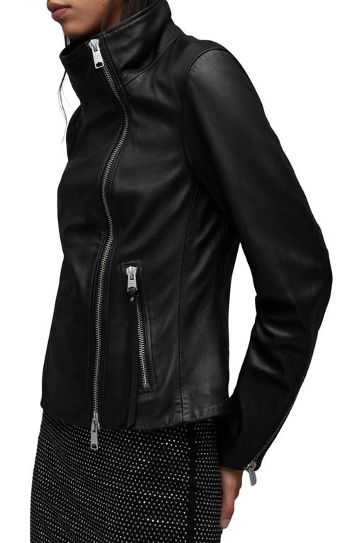 Allsaints Ellis Leather Biker Jacket In Black