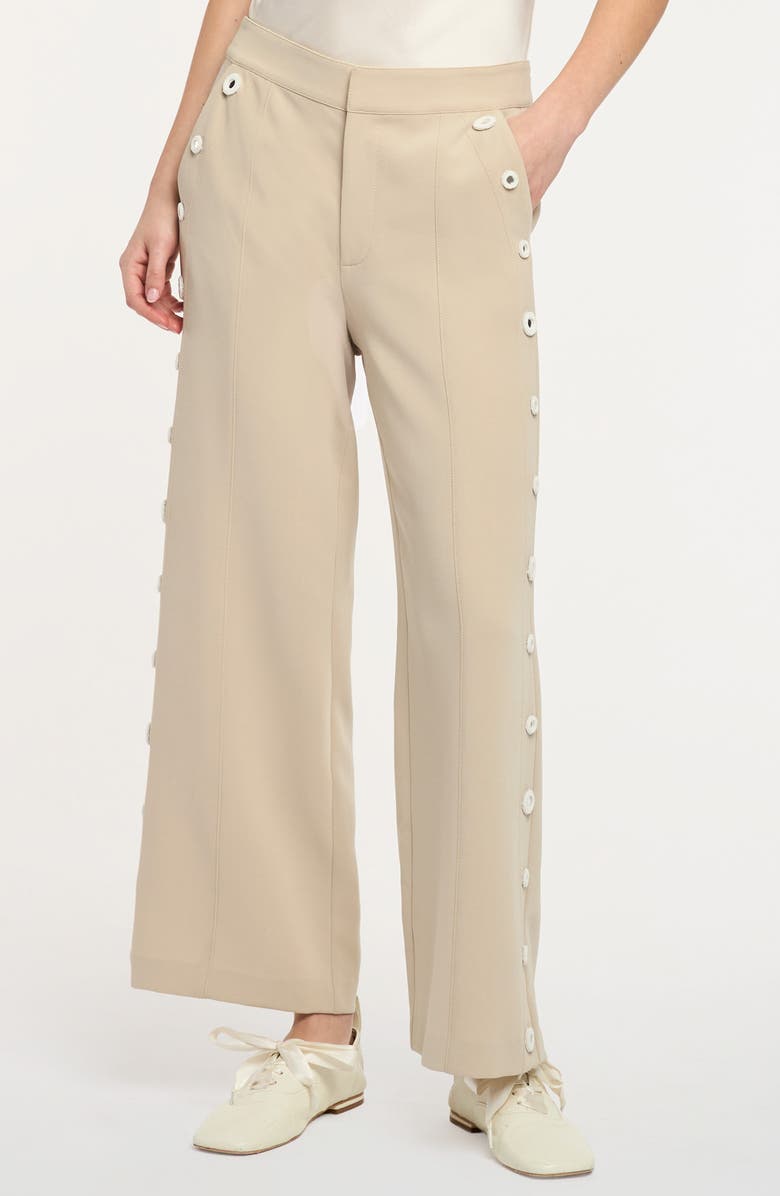 Cinq à Sept Gilliana Wide Leg Pants, Main, color, Khaki/ Ivory