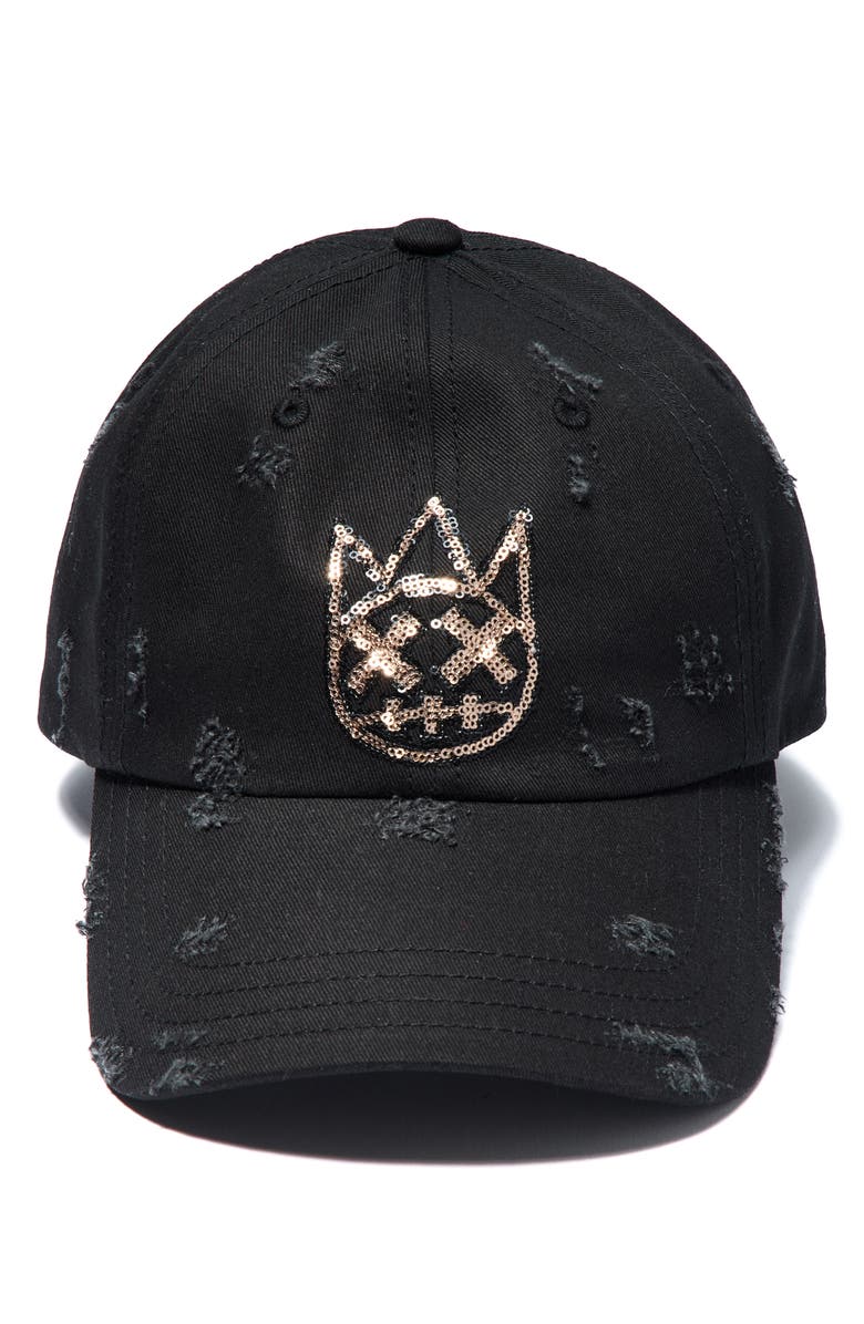 Cult of Individuality Sequin Shimuchan Logo Distressed Baseball Cap, Alternate, color, 
