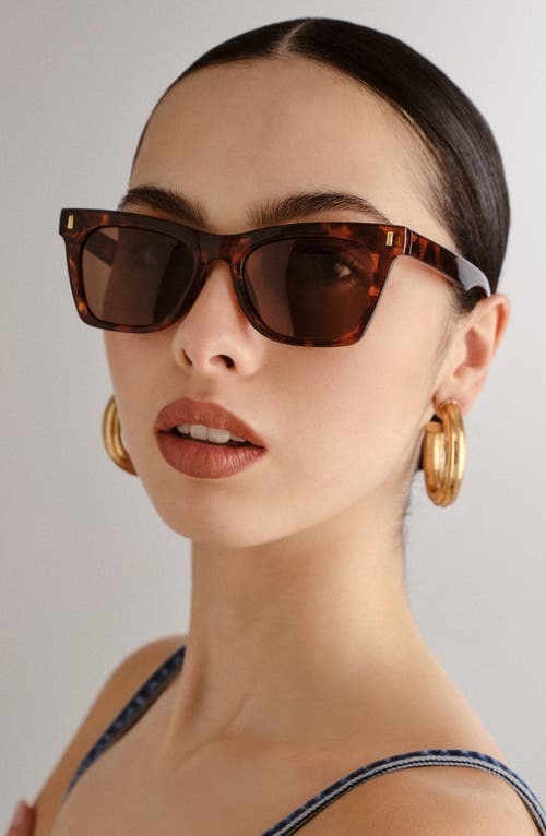Aire Bellatrix 48mm Gradient Small Cat Eye Sunglasses In Dark Tort/brown Mono Pol