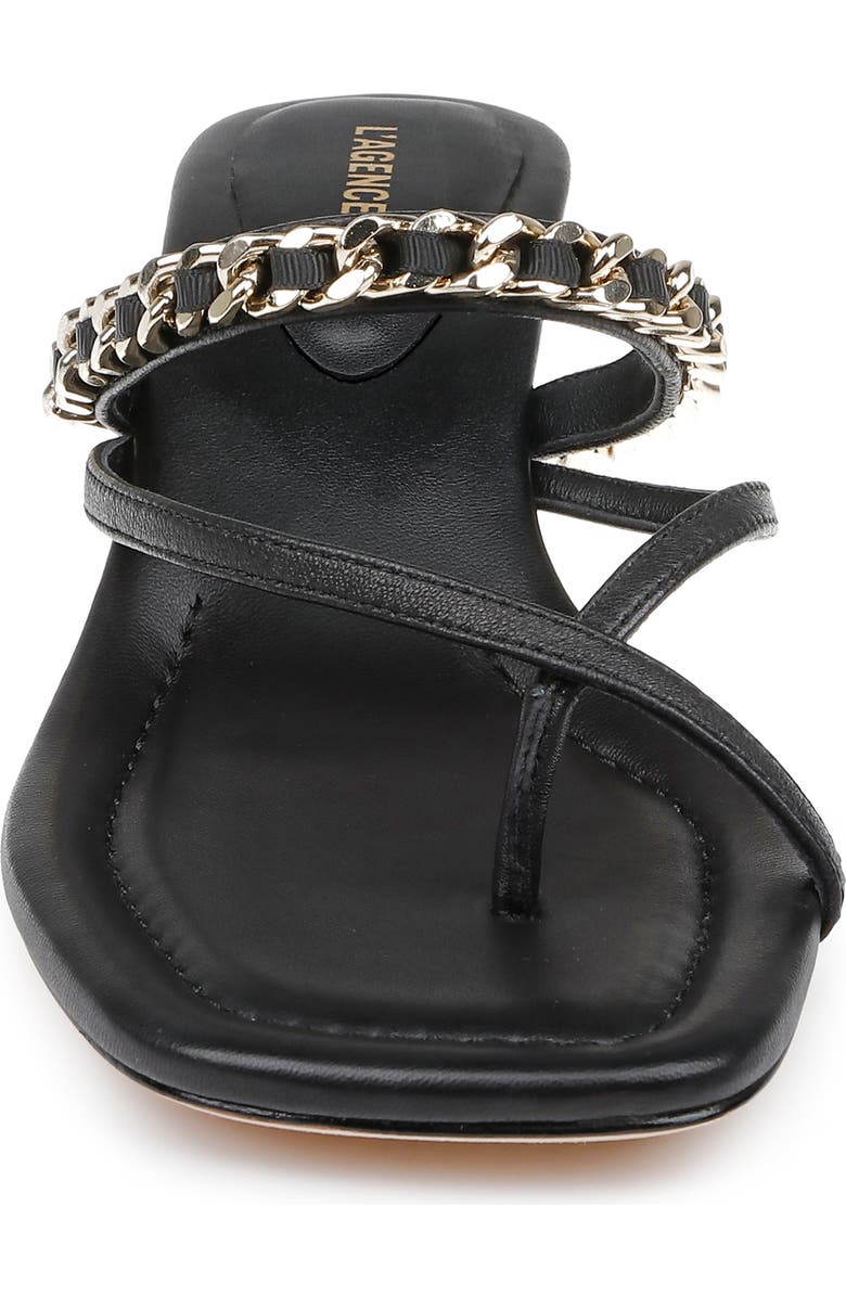 L'AGENCE Georgette Kitten Heel Slide Sandal, Alternate, color, Black Leather