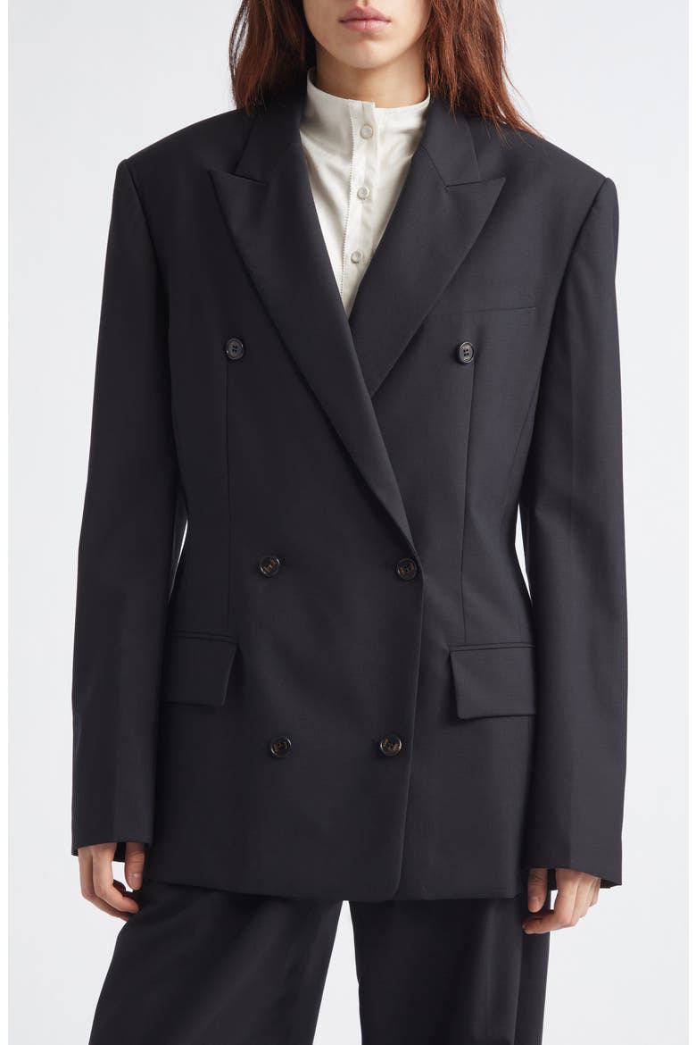 Blend Scarf Double Jacket, Alternate, color, BLACK