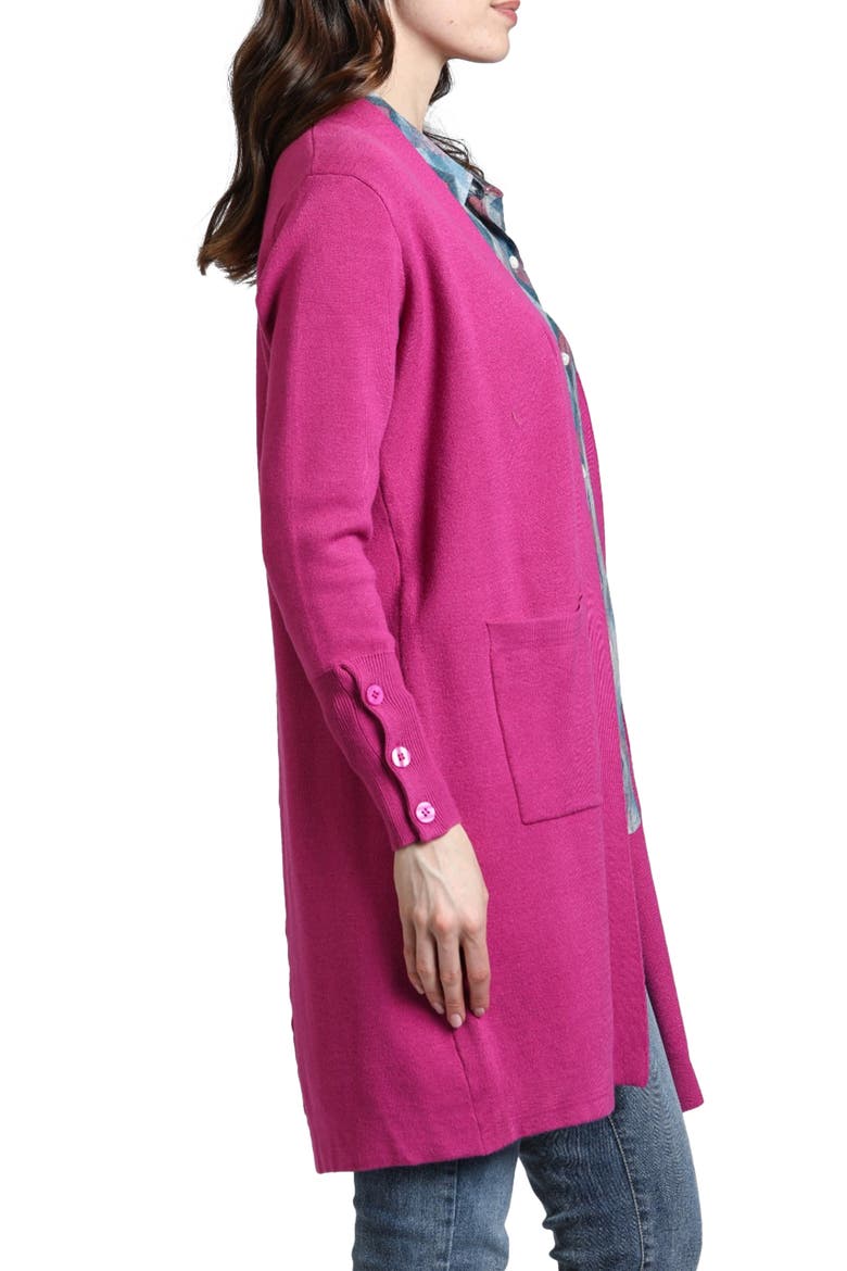 Open Front Cardigan, Alternate, color, RASPBERRY