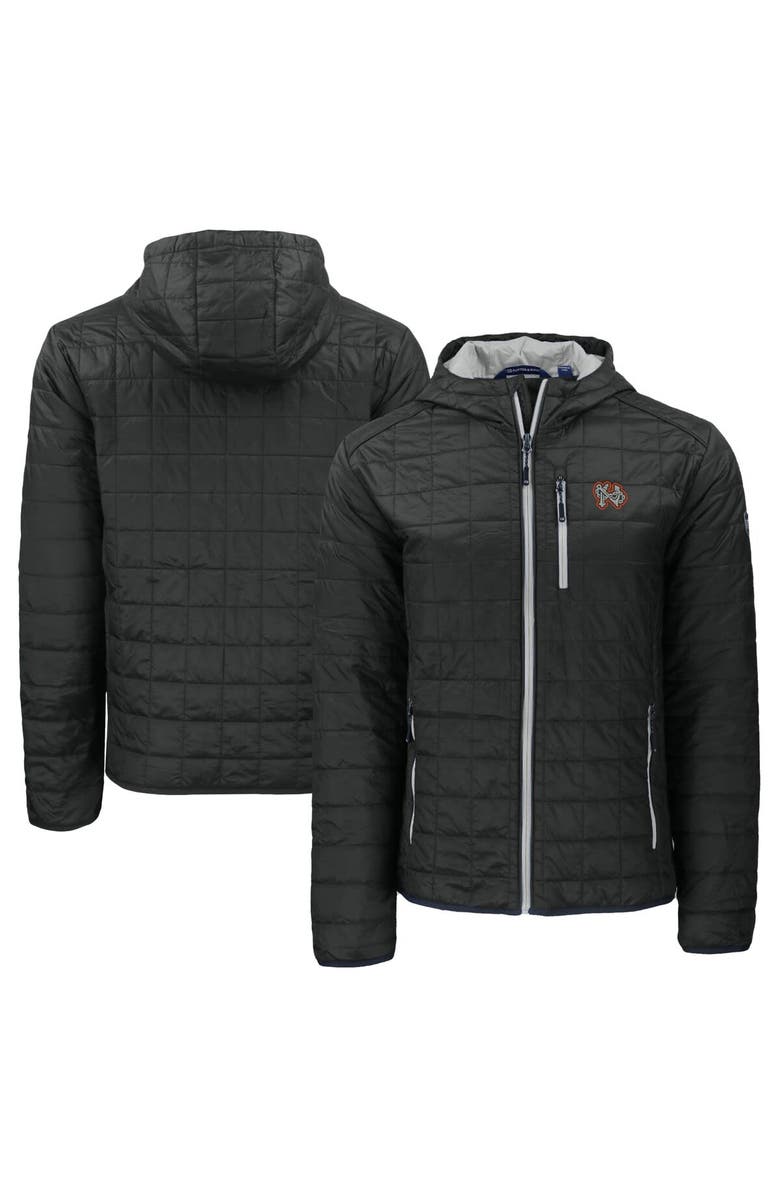 Cutter & Buck Men's Cutter & Buck  Black Norfolk Tides Rainier PrimaLoft Eco Full-Zip Hooded Jacket, Main, color, 