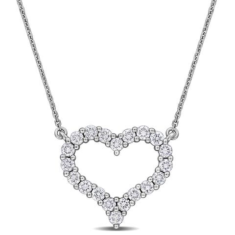 Lab-Grown Diamond Open Heart Necklace 14k