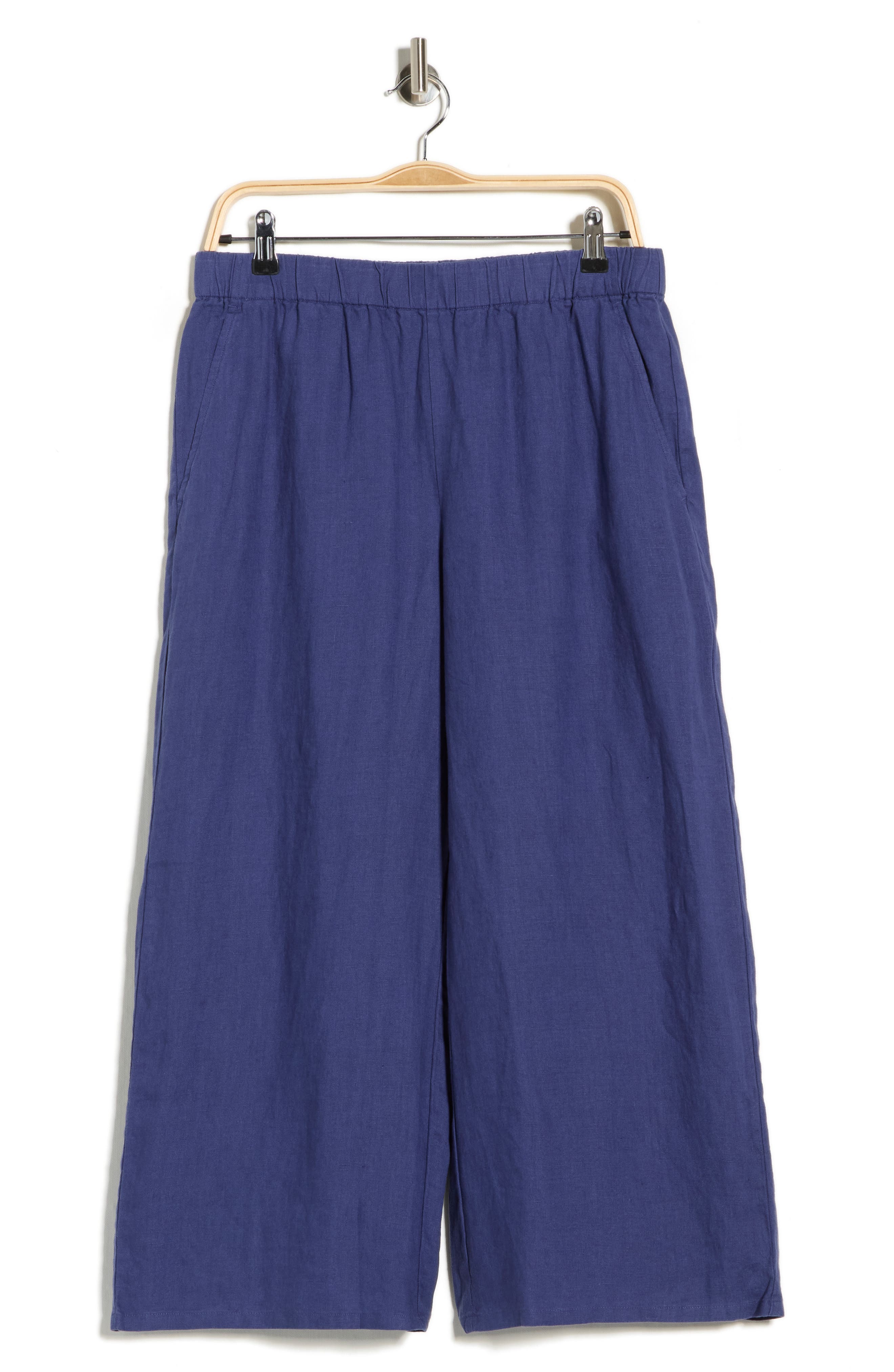 Eileen Fisher Organic Linen Crop Wide Leg Pants