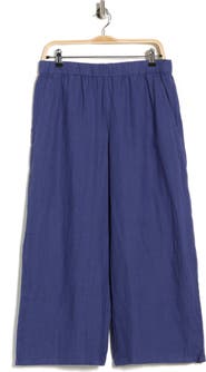 Eileen Fisher Organic Linen Crop Wide Leg Pants