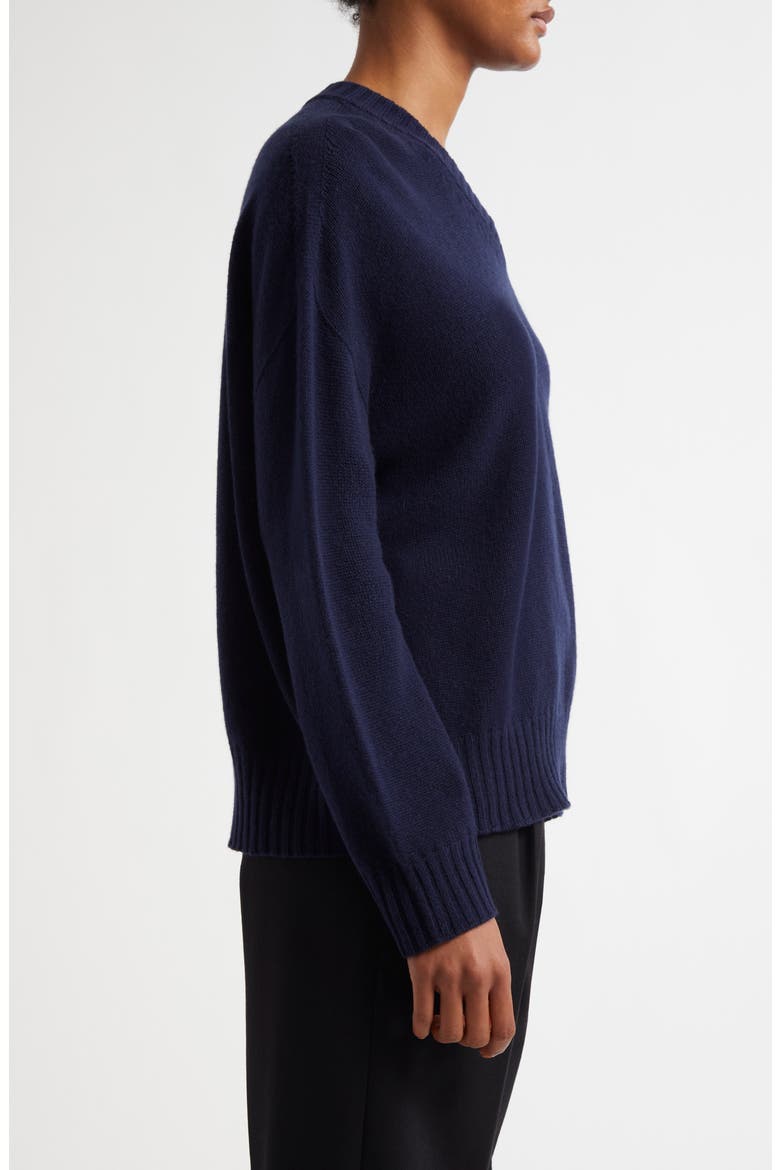 V-Neck Wool & Cashmere Sweater, Alternate, color, DARK NAVY