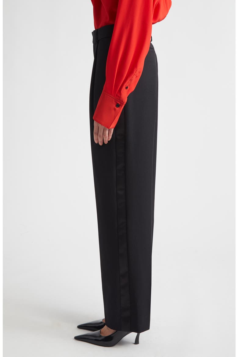 Tailored Straight Leg Trousers, Alternate, color, BLACK