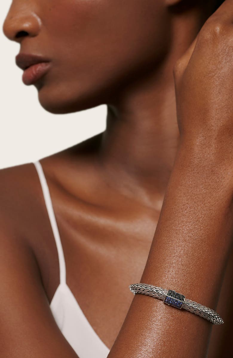 John Hardy Tiga Chain Black Sapphire Clasp 8mm Bracelet, Alternate, color, 