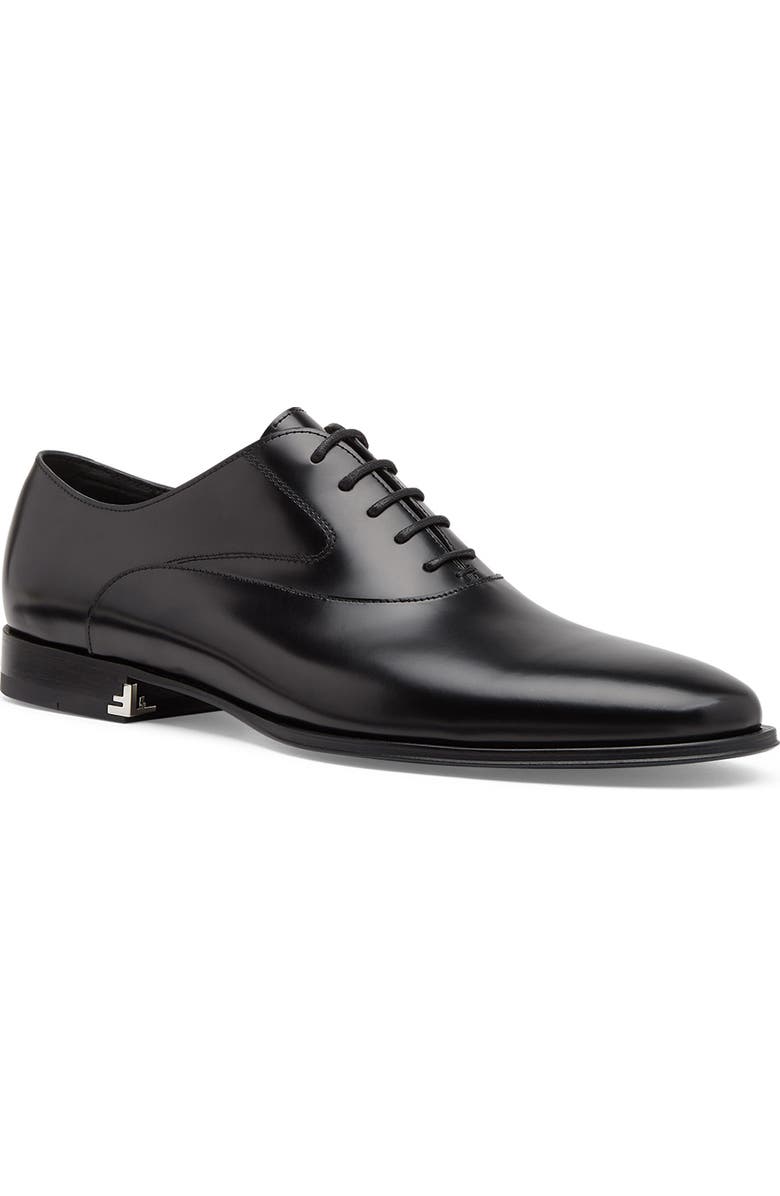 Fendi Calfskin Leather Oxford, Main, color, Nero