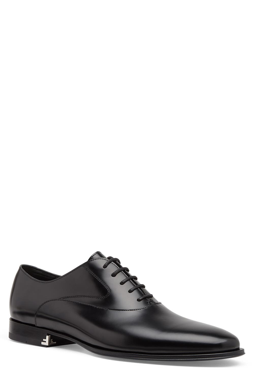 Calfskin Leather Oxford, color, NERO