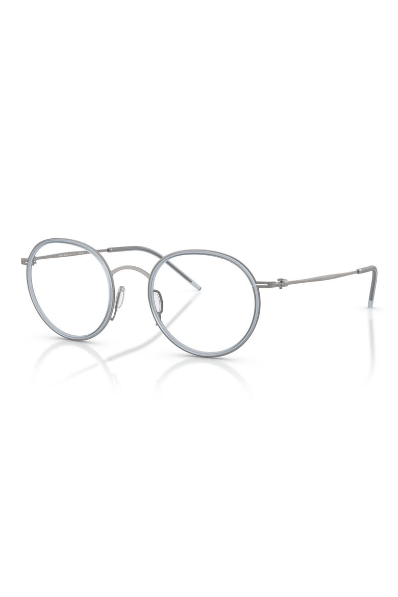 49mm Small Round Optical Glasses, Alternate, color, MATTE GUNMETAL / DEMO LENS