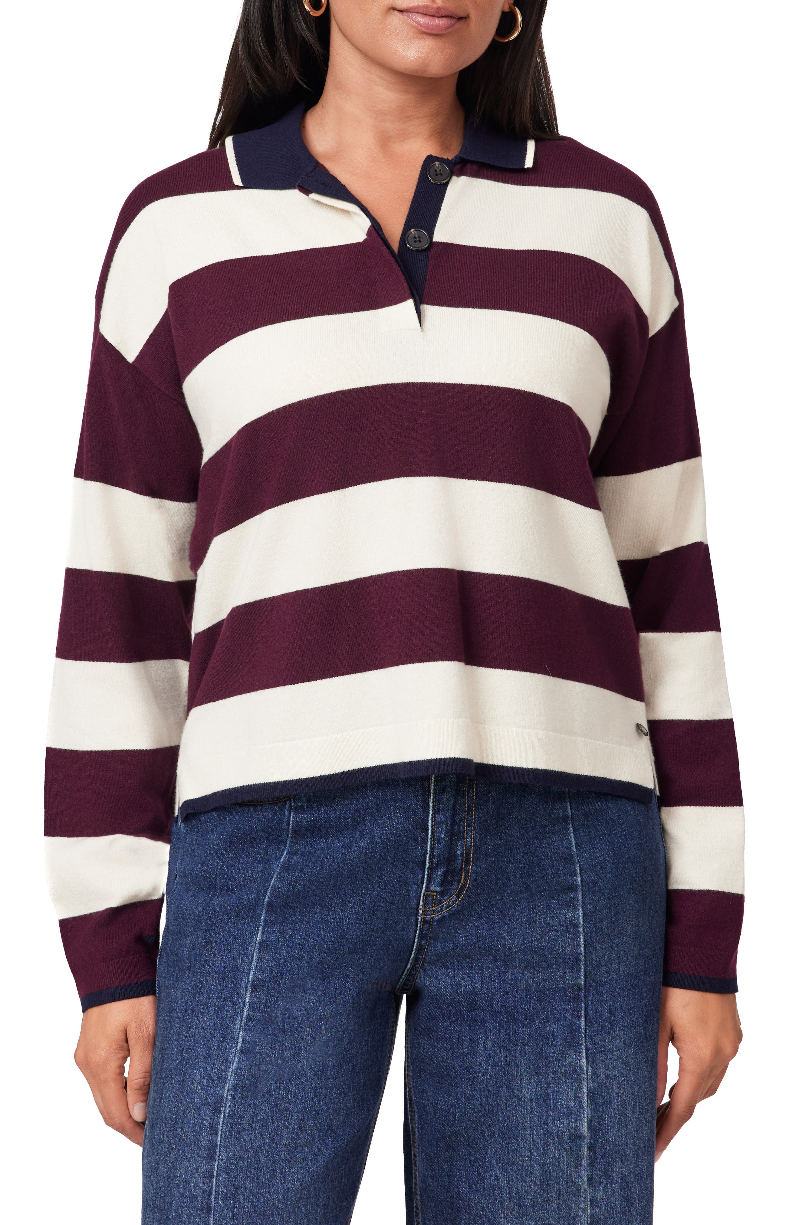 Stripe Polo Sweater