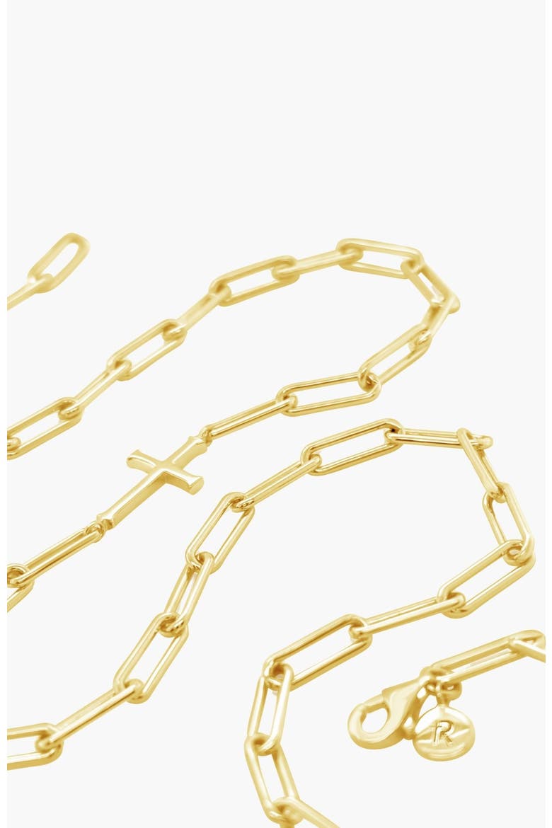 Chain Breaker Cross Necklace, Alternate, color, 18k Gold Plated