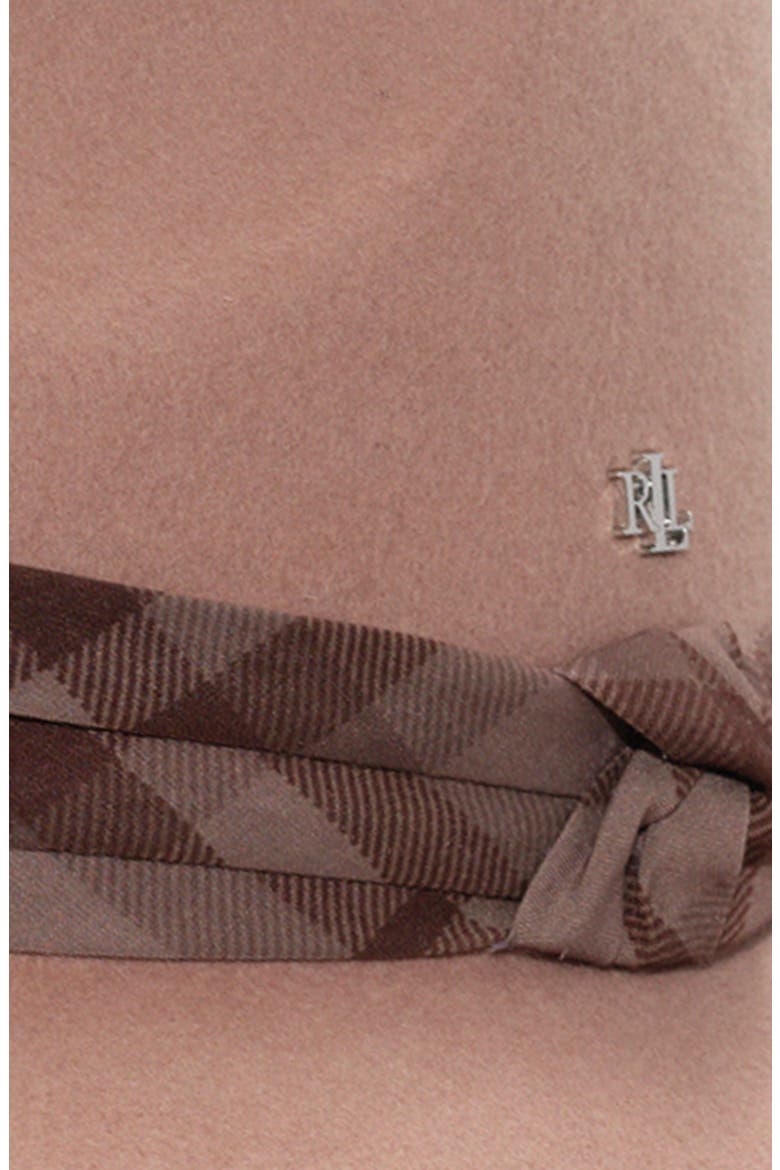 Felted Wool Fedora With Printed Band, Alternate, color, Taupe